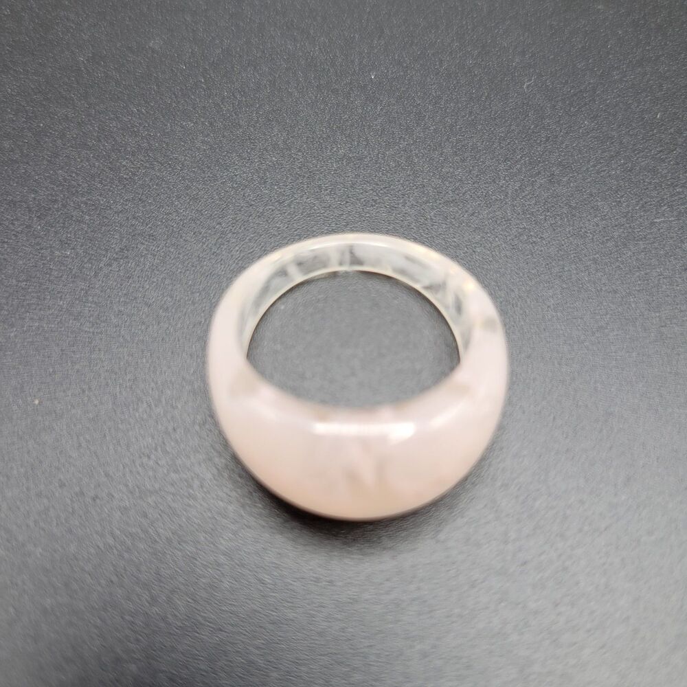 Size 7 Chunky Dome Ring Women Pink Resin Acrylic Minimalist Statement Gift